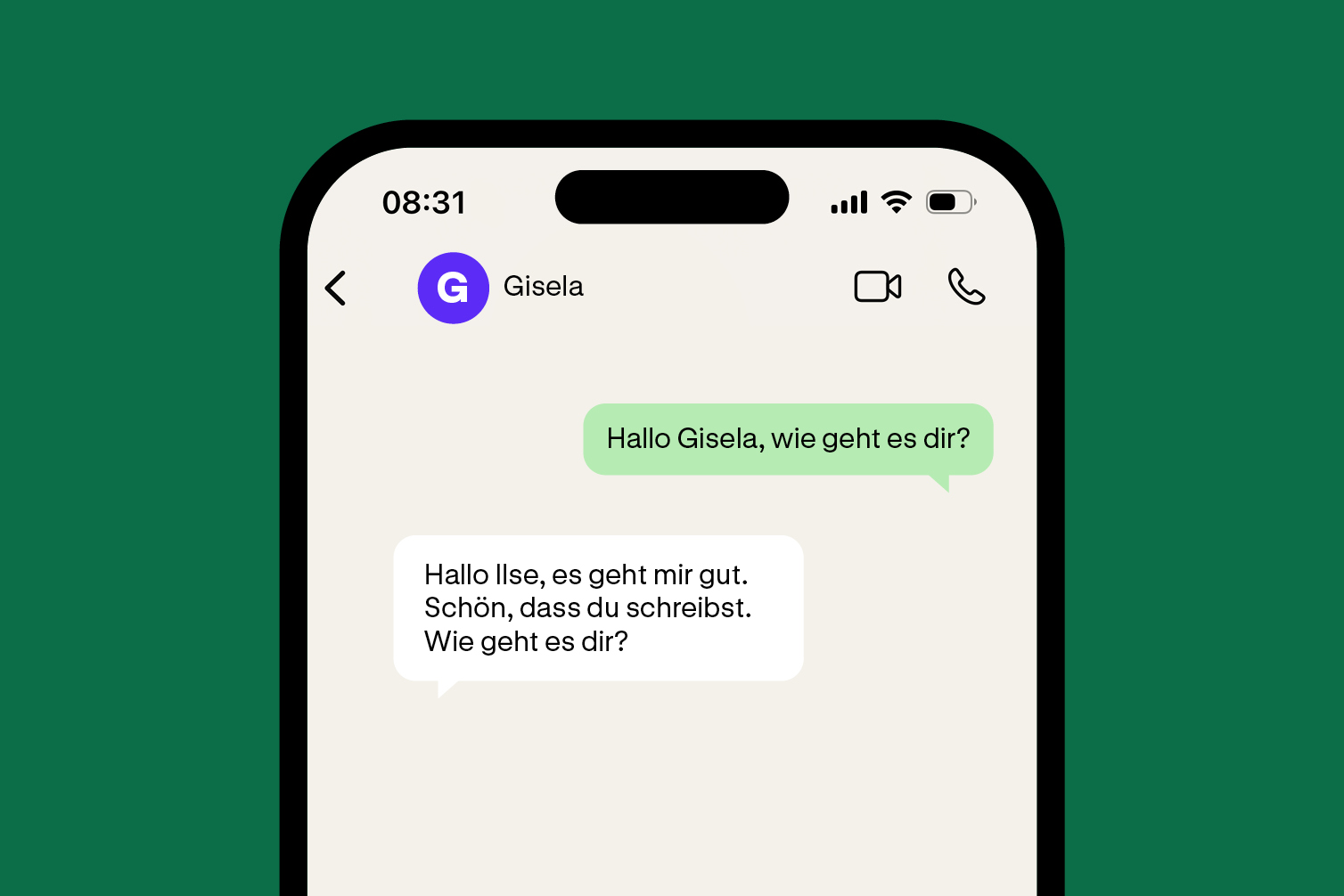 WhatsApp Nachrichten im Chat-Fenster
